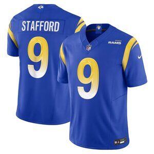Mens Big Tall 4XL 5XL 6XL Matthew Stafford Royal Vapor  Stitched Jersey